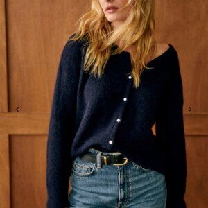 Sezane Gaspard Cardigan in Navy
